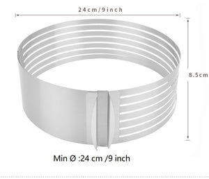 2 St/ Pack Justerbar   tårtring för jämna bottnar Justerbar Tårtbottenskärare  Tårtlyftare  PCS/Set Adjustable Cake Slicing Mold+ Stainless Steel Cake Cookie Pizza Bread Transfer Sheet