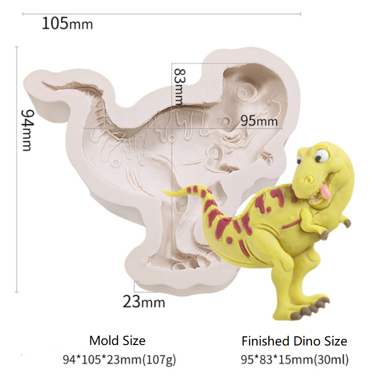 5 St/Pack Dinosaurier Silikonform Collection 4 (4 S M & 1 Stor) 5 PCS/Set Dinosaur Silicon Mold (4 S M & 1 Big) Fondant Lera Formar Fondant Clay Mold