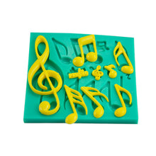 Ladda upp bild till gallerivisning, 12 i 1 Musiknot Silikonform Fondant Sockerpaste 12 in 1 Music Not Fondant Silicone Mold
