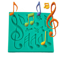 Ladda upp bild till gallerivisning, 12 i 1 Musiknot Silikonform Fondant Sockerpaste 12 in 1 Music Not Fondant Silicone Mold
