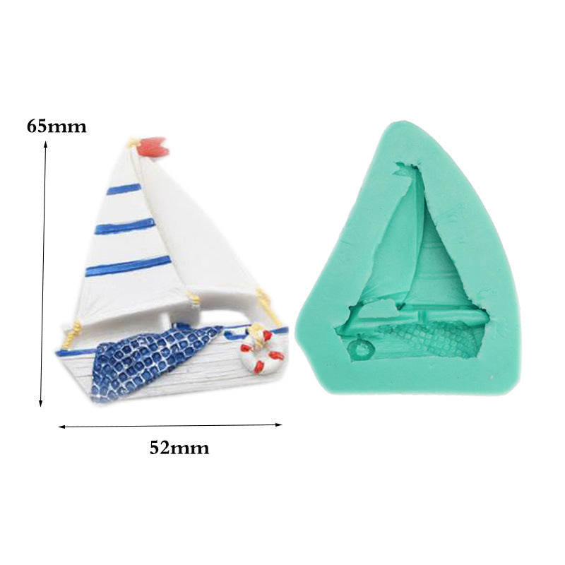 Segelbåt Sockerpasta Silikonform-B Sailing Boat Fondant Silicone Mold B