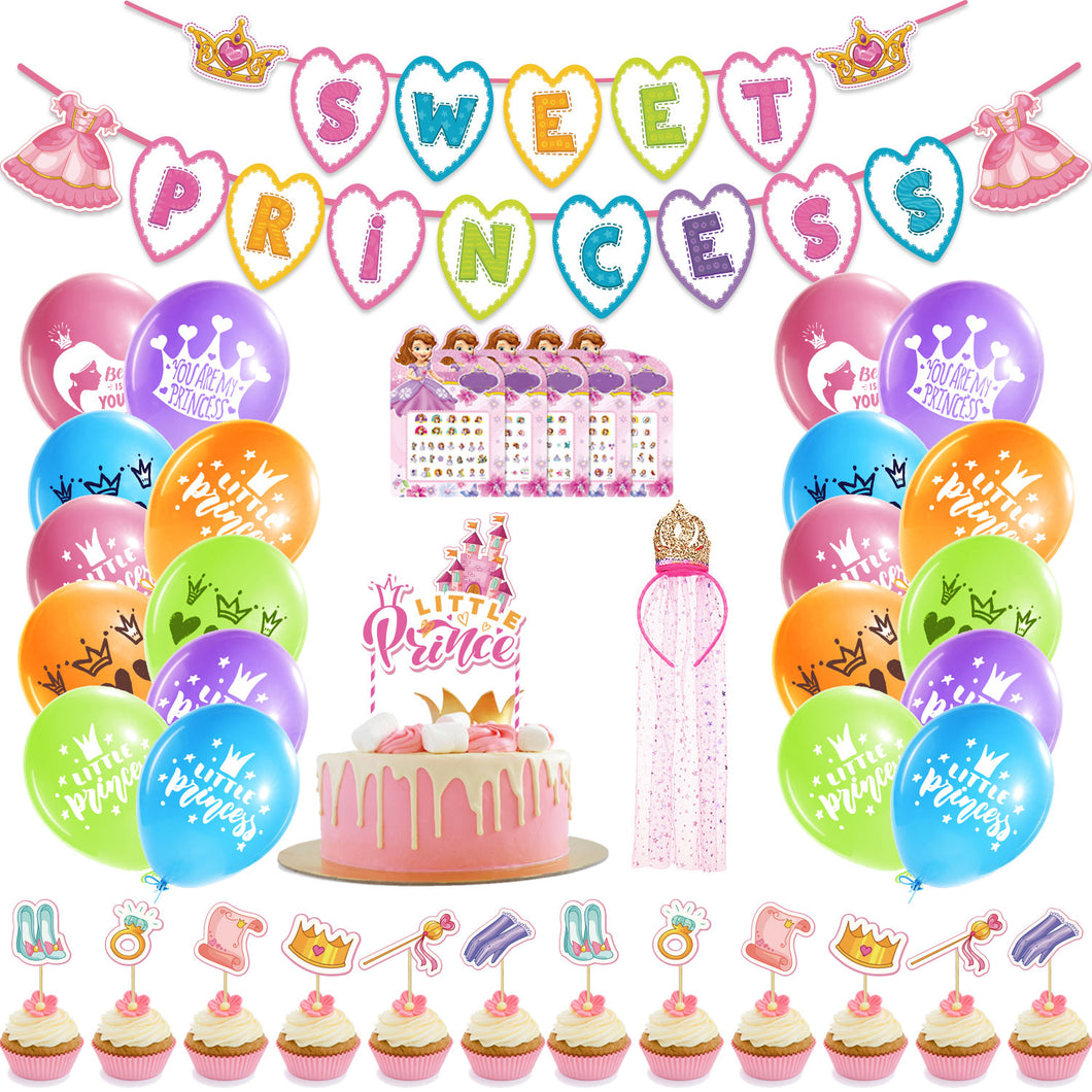 53 St/Pack  Prinsessa Temafest Dekoration  53 PCS/Set  Princess Themed  Party Decoration