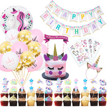 Ladda upp bild till gallerivisning, 49 St/Pack Unicorn Temafest Dekoration  49 PCS/Set Unicorn Themed Party Decoration
