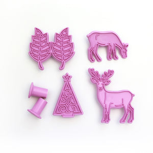 Elk  Jul Sockerpasta  Stamp  Lera Deer Shape Christmas Cookie Fondant Clay Stamp