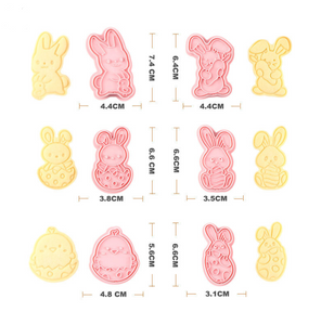 6 St Påsk  Utstickare Kakformar  Utsticksform Med Prägel - 6pcs / set Press Stamp  Easter Fondant Cookie  Cutter Mold