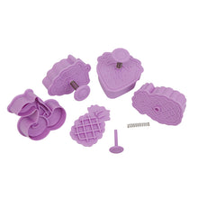 Ladda upp bild till gallerivisning, 4 St/Pack Frukter Kakstämplar  Utstickare  Ananas Körsbär Druva Jordgubbe 4 PCS/Set Fruit Press Stamp Cookie Fondant Cutter Mold
