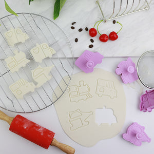 4 St/Pack Kakstämplar Utstickare Fordon Bil   4 PCS/Set Transportation Cars Stamp Cookie Fondant Cutter Mold