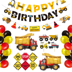 Byggnadsfordon Temafest  Dekoration Construction Vehicle & Site Themed Party  Decoration