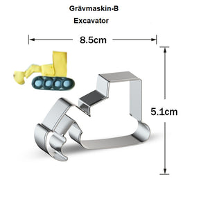 7 St/Pack Utstickare med stensiler Byggfordon  Lyftkarn Lastare Blandarbil Grävmaskin