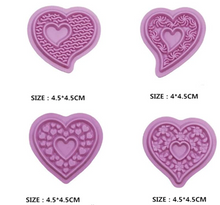 Ladda upp bild till gallerivisning, 4 St/Pack Stämpel Fondant Formar Hjärt 4 PCS/Set Heart Shape Fondant Cake  Cookie Cupcake Decoration Press Mold
