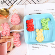 Ladda upp bild till gallerivisning, 6 St Påsk  Utstickare Kakformar  Utsticksform Med Prägel - 6pcs / set Press Stamp  Easter Fondant Cookie  Cutter Mold
