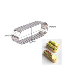 Ladda upp bild till gallerivisning, 6 St/Pack Perforerad Tårtring  Dessert Mousse  Perforated  Oval Ring  100*30 * 20mm
