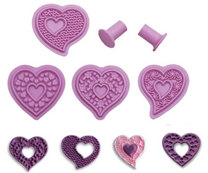 4 St/Pack Stämpel Fondant Formar Hjärt 4 PCS/Set Heart Shape Fondant Cake  Cookie Cupcake Decoration Press Mold