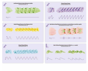 89 Mönster /Pack Övningsset Spritsa －89 Patterns/Set Icing Piping Decorating Practice Drawing  Template