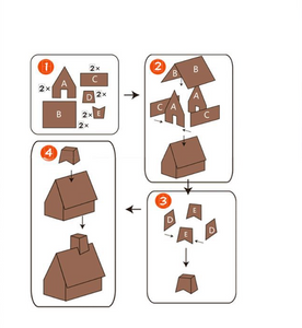 9 St/Set Litet 3D Hus - Pepparkaksformar 9 PCS Little Gingerhouse  Christmas Cookie Cutter