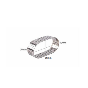 6 St/Pack Små Perforerad Tårtring Dessert Mousse Perforated Oval Ring-Small 80*35*20mm