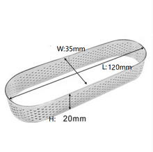 Ladda upp bild till gallerivisning, 6 St/Pack Perforerad Tårtring  Dessert Mousse Perforated Oval Ring 120*35*20mm
