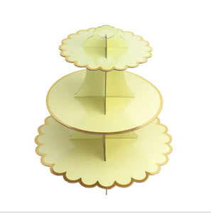 3-Våningar Muffinsställ -Citron Gul  3 Layer Cupcakes Stand- Lemon Yellow