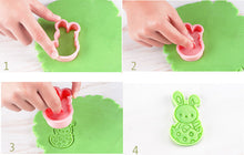 Ladda upp bild till gallerivisning, 6 St Påsk  Utstickare Kakformar  Utsticksform Med Prägel - 6pcs / set Press Stamp  Easter Fondant Cookie  Cutter Mold
