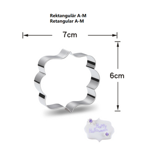 3 St/Pack Plakett  Pepparskakfrom Utstickare Rektangulär 3 PCS/Set Retangular Plaque Frame Cookie Cutter